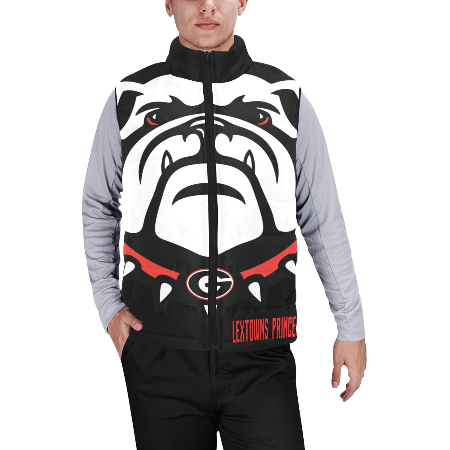 georgia bulldogs Men's Padded Vest Jacket (Model H44)