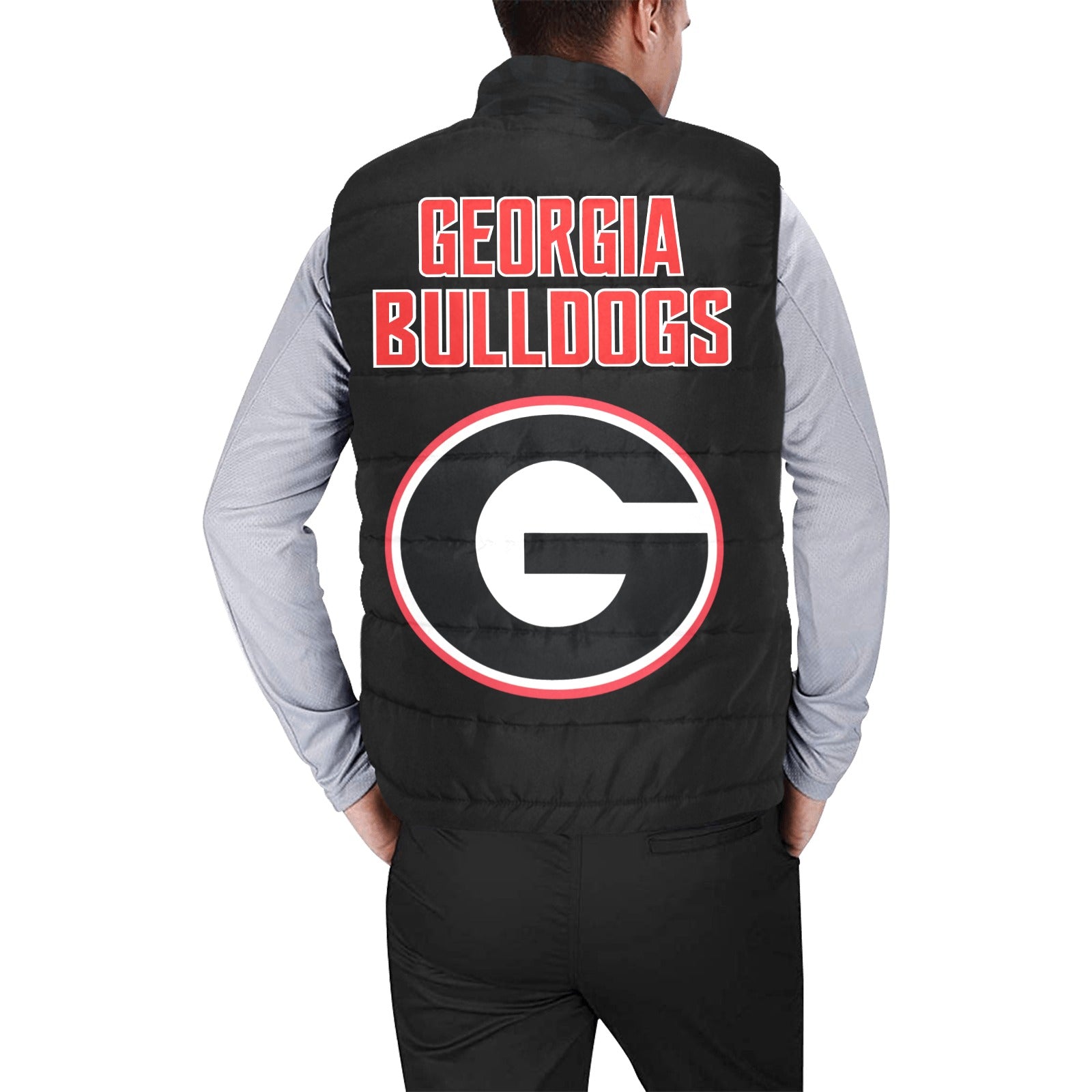 georgia bulldogs Men's Padded Vest Jacket (Model H44) – P&S Creations
