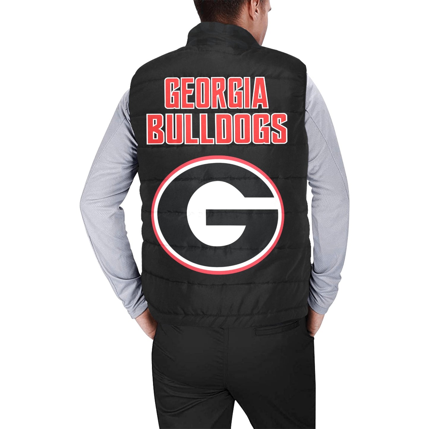 georgia bulldogs Men's Padded Vest Jacket (Model H44)